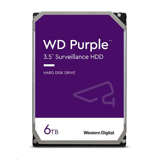 WD PURPLE WD64PURZ 6TB, SATA III 3.5", 256MB, 175MB/s, Low Noise, CMR WD PURPLE WD64PURZ 6TB, SATA III 3.5", 256MB, 175MB/s, Low Noise, CMR