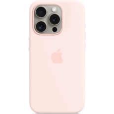 Apple silikonový kryt s MagSafe na iPhone 15 Pro světle růžový