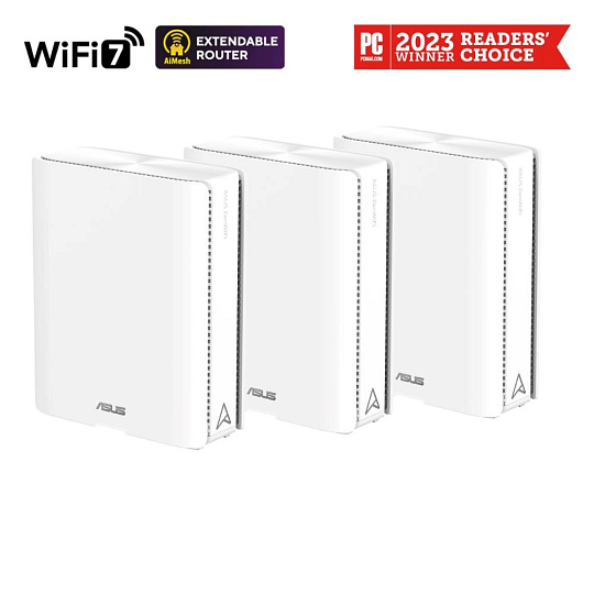 ASUS ZenWifi BQ16 3-pack, WiFi7 Extendable Router, AiMesh, 2x WAN/LAN, 3x LAN, 1x USB 3.0 ASUS ZenWifi BQ16 3-pack, WiFi7 Extendable Router, AiMesh, 2x WAN/LAN, 3x LAN, 1x USB 3.0