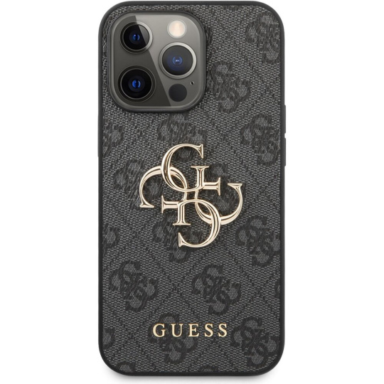 Guess PU 4G Metal Logo Case iPhone 13 Pro Max šedý