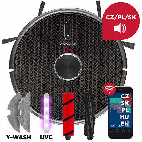 Concept VR3210 Robotický vysavač s mopem 3 v 1 REAL FORCE Laser UVC Y-wash