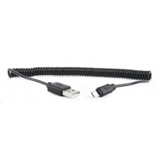 GEMBIRD Kabel CABLEXPERT USB A Male/Micro B Male 2.0, 1,8m, Black, kroucený GEMBIRD Kabel CABLEXPERT USB A Male/Micro B Male 2.0, 1,8m, Black, kroucený