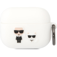 Karl Lagerfeld and Choupette Silikonové pouzdro Airpods Pro bílé