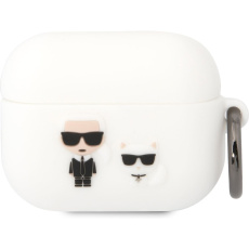 Karl Lagerfeld and Choupette Silikonové pouzdro Airpods Pro bílé Karl Lagerfeld and Choupette Silikonové pouzdro Airpods Pro bílé