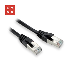 LYNX FTP patch kabel Cat5e PVC, CCA, 0,1m, černý (balení obsahuje 10ks)