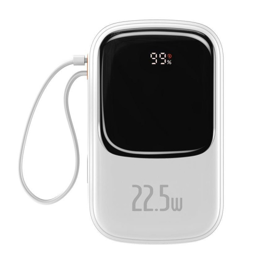Baseus Qpow Pro Digital Display Fast Charge Power Bank 20000mAh 22.5W Type-C White