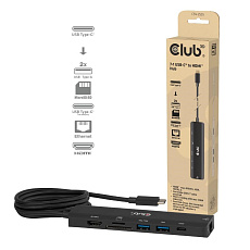 Club3D hub USB-C, 7-in-1 hub s 2x USB, 1xHDMI, 1xUSB-C PD, RJ45, microSD/SD, 140W, 4K60Hz, 1m kabel