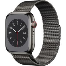 Apple Watch Series 8 Cellular 41mm grafitová ocel s grafitovým milánským tahem Apple Watch Series 8 Cellular 41mm grafitová ocel s grafitovým milánským tahem