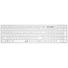 Genius Klávesnice Slimstar 126, Drátová USB, CZ+SK layout, Copilot klávesa, Bílá