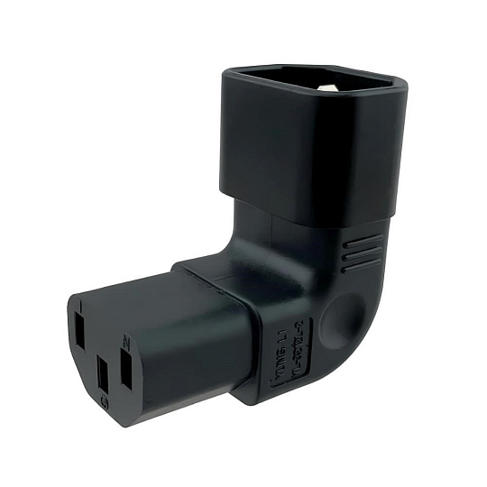 Adaptér vertikálně úhlový IEC C13 na IEC C14 napětí 230V, 10A
