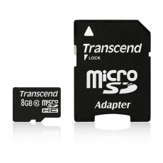TRANSCEND MicroSDHC karta 8GB Class 10 + adaptér TRANSCEND MicroSDHC karta 8GB Class 10 + adaptér