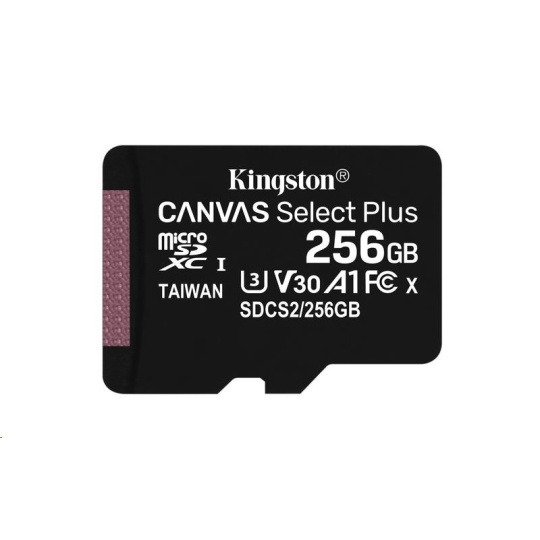 Kingston 256GB micSDXC Canvas Select Plus 100R A1 C10 - 1 ks