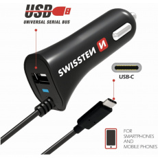 SWISSTEN CL autonabíječka USB-C a USB 2,4A 