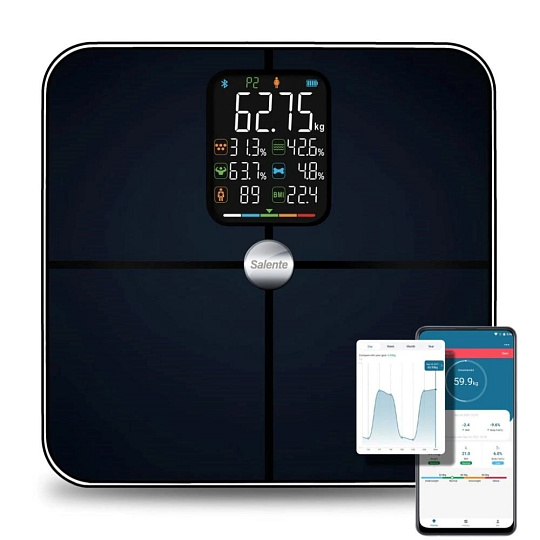 Salente BodyFit, chytrá osobní diagnostická fitness váha, Bluetooth, černá Salente BodyFit, chytrá osobní diagnostická fitness váha, Bluetooth, černá