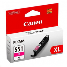 Canon CARTRIDGE PGI-551M XL purpurová pro Pixma iP, Pixma iX, Pixma MG a Pixma MX 6850, 725x, 925, 8750 (680 str.)