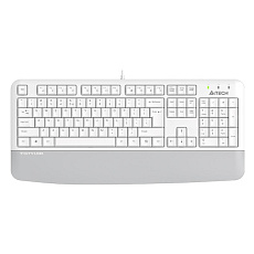 A4tech FK20, multimediální kancelářská klávesnice, CZ/US, USB, bílá