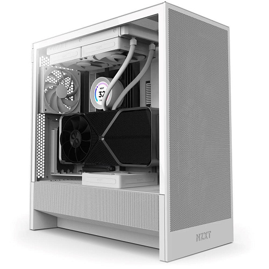 NZXT skříň H5 Flow edition / 2x120 mm fan / USB 3.0 / USB-C 3.1 / průhledná bočnice / mesh panel / bílá NZXT skříň H5 Flow edition / 2x120 mm fan / USB 3.0 / USB-C 3.1 / průhledná bočnice / mesh panel / bílá