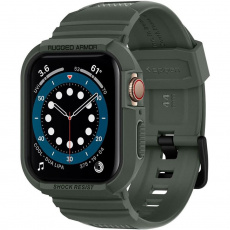 Spigen Rugged Armor Pro kryt s řemínkem Apple Watch 7/6/SE/5/4 44/45 mm zelený Spigen Rugged Armor Pro kryt s řemínkem Apple Watch 7/6/SE/5/4 44/45 mm zelený
