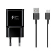 Samsung 15W Cestovní nabíječka + USB-C Datový Kabel Black (OOB Bulk)