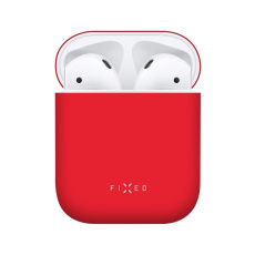 FIXED Silky ultratenké silikonové pouzdro Apple Airpods červené