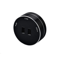 Viking zásuvkový modul A50, 2x USB-A, černá Viking zásuvkový modul A50, 2x USB-A, černá