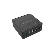 WG - Síťová nabíječka 5x USB 60W, 1x USB-A QC 3.0 + 3x USB-A Smart IC + 1x USB-C PD, černá WG - Síťová nabíječka 5x USB 60W, 1x USB-A QC 3.0 + 3x USB-A Smart IC + 1x USB-C PD, černá