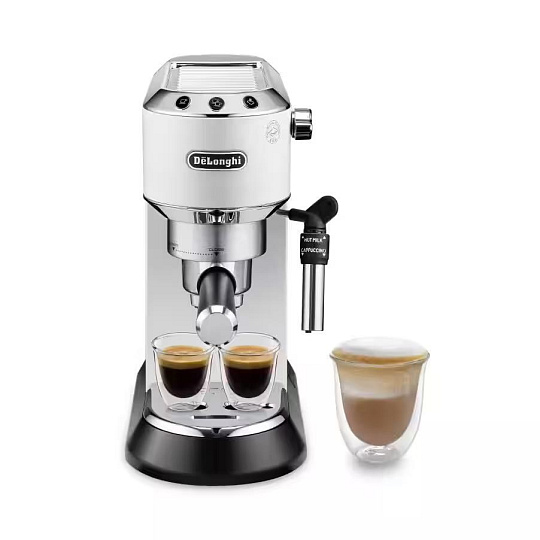 DeLonghi Dedica EC685.W Style pákový kávovar, 1450 W, 15 bar, technologie Thermoblock, Cappuccino systém, bílá DeLonghi Dedica EC685.W Style pákový kávovar, 1450 W, 15 bar, technologie Thermoblock, Cappuccino systém, bílá