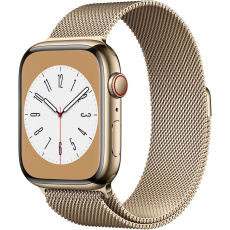 Apple Watch Series 8 Cellular 45mm zlatá ocel se zlatým milánským tahem Apple Watch Series 8 Cellular 45mm zlatá ocel se zlatým milánským tahem