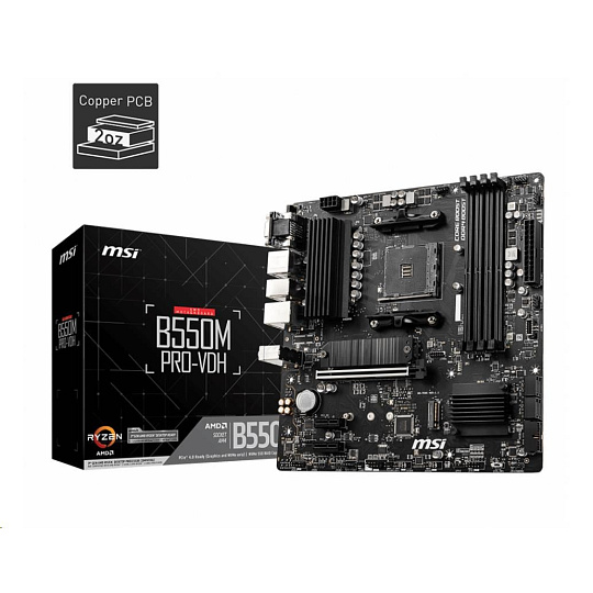 MSI MB Sc AM4 B550M PRO-VDH, AMD B550, 4xDDR4, 1xDP, 1xHDMI, 1xVGA, mATX MSI MB Sc AM4 B550M PRO-VDH, AMD B550, 4xDDR4, 1xDP, 1xHDMI, 1xVGA, mATX