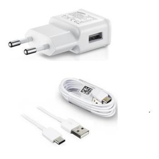 Samsung síťová nabíječka EP-TA200EWE + EP-DG970BWE, USB-C, 15W, bílá - bulk