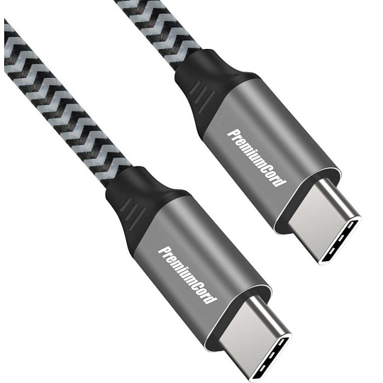 PREMIUMCORD Kabel USB-C M/M, 100W 20V/5A 480Mbps bavlněný oplet, 2m PREMIUMCORD Kabel USB-C M/M, 100W 20V/5A 480Mbps bavlněný oplet, 2m