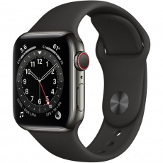 Apple Watch Series 6 Cellular 40mm grafitová ocel s černým sportovním řemínkem Apple Watch Series 6 Cellular 40mm grafitová ocel s černým sportovním řemínkem