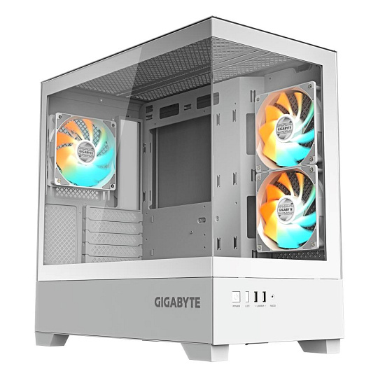 GIGABYTE case GB-C201PI, Mid tower, 2xUSB 3.0, 3x 120mm ARGB Fan, bílá