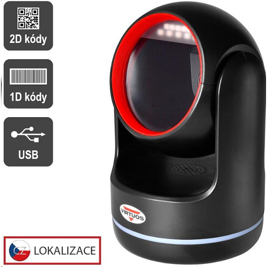 Virtuos CCD 2D čtečka Virtuos HT-861A, stacionární, USB, černá Virtuos CCD 2D čtečka Virtuos HT-861A, stacionární, USB, černá