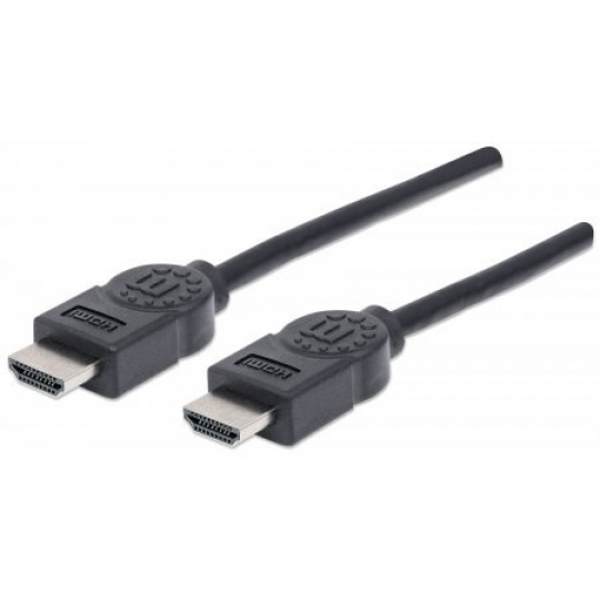 MANHATTAN kabel High Speed HDMI 4K, 3D, Male to Male, stíněný, černý, 1,8m