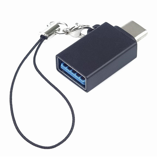 PremiumCord adaptér USB-C male - USB3.0 A female, OTG, černý s očkem na zavěšení PremiumCord adaptér USB-C male - USB3.0 A female, OTG, černý s očkem na zavěšení