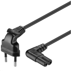 PREMIUMCORD Kabel síťový 230V k magnetofonu se zahnutými konektory 1m PREMIUMCORD Kabel síťový 230V k magnetofonu se zahnutými konektory 1m