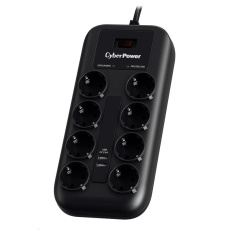 BAZAR - CyberPower Surge Buster™ 8 zásuvek, 2xUSB, 1.8m, German, New - Poškozený obal (Komplet) BAZAR - CyberPower Surge Buster™ 8 zásuvek, 2xUSB, 1.8m, German, New - Poškozený obal (Komplet)