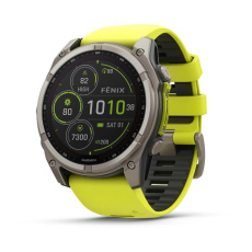 Garmin - fenix 8 Solar Sapphire - 51 mm - Titanium with Amp Yellow | Graphite Silicone Band, EU Garmin - fenix 8 Solar Sapphire - 51 mm - Titanium with Amp Yellow | Graphite Silicone Band, EU