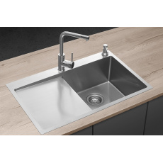 DNN1045ssr  Stainless steel sink with draining board NANO coat right