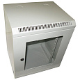 BAZAR - XtendLan 10" nástěnný rozvaděč 9U 350x140, nosnost 50 kg, dveře z plexiskla, svařovaný, šedý - Rozbaleno (Komple