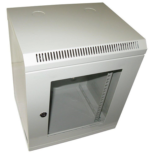 BAZAR - XtendLan 10" nástěnný rozvaděč 9U 350x140, nosnost 50 kg, dveře z plexiskla, svařovaný, šedý - Rozbaleno (Komple