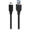 GENIUS nabíjecí kabel ACC-A2CC-3A, 100cm, USB-A na USB-C, 3A, QC3.0, opletený, černý