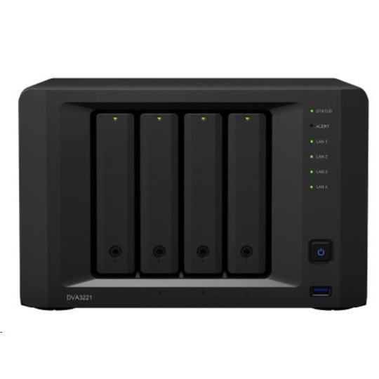 Synology DVA3221 (4C/AtomC3538/2,1GHz/8GBRAM/GTX1650/4xSATA/3xUSB3.0/2xeSATA/1xCOM/4xGbE)