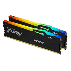 KINGSTON DIMM DDR5 32GB (Kit of 2) 6000MT/s CL36 FURY Beast RGB Černá EXPO KINGSTON DIMM DDR5 32GB (Kit of 2) 6000MT/s CL36 FURY Beast RGB Černá EXPO