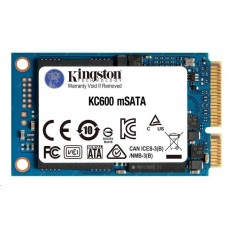 Kingston SSD 1024GB KC600 SATA3 mSATA (R:550, W:500MB/s)