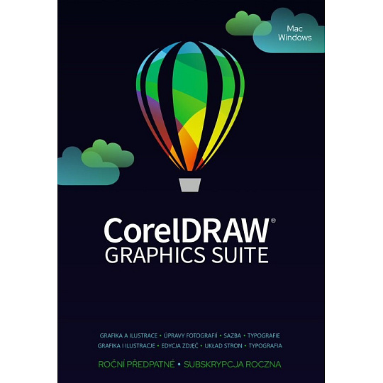 CorelDRAW Graphics Suite 365 dní pronájem licence (251-2500) EN/DE/FR/BR/ES/IT/NL/CZ/PL CorelDRAW Graphics Suite 365 dní pronájem licence (251-2500) EN/DE/FR/BR/ES/IT/NL/CZ/PL