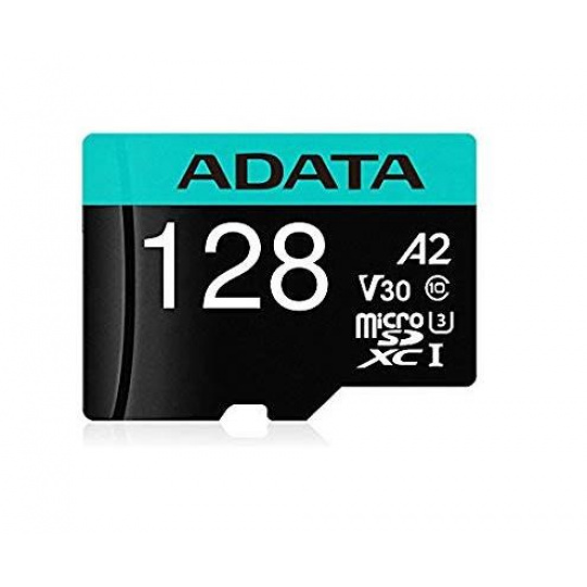 ADATA MicroSDXC karta 128GB Premier Pro UHS-I V30S (R:100/W:80 MB/s) + SD adaptér