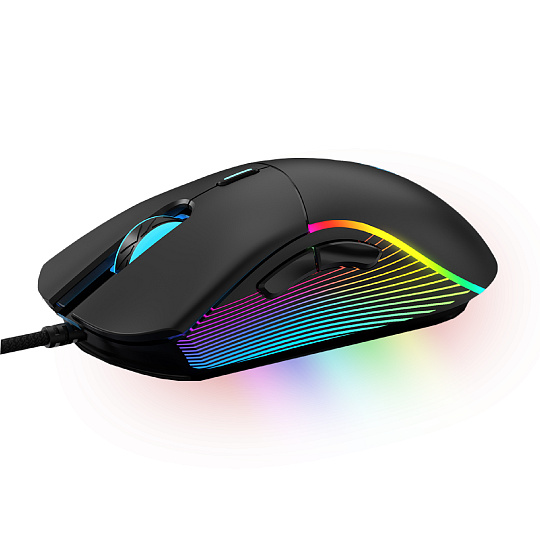 WG - Herní drátová RGB myš WG Chameleon III., RGB LED, černá