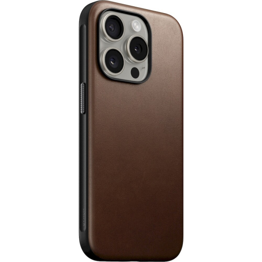 Nomad Modern Leather MagSafe kryt iPhone 15 Pro hnědý